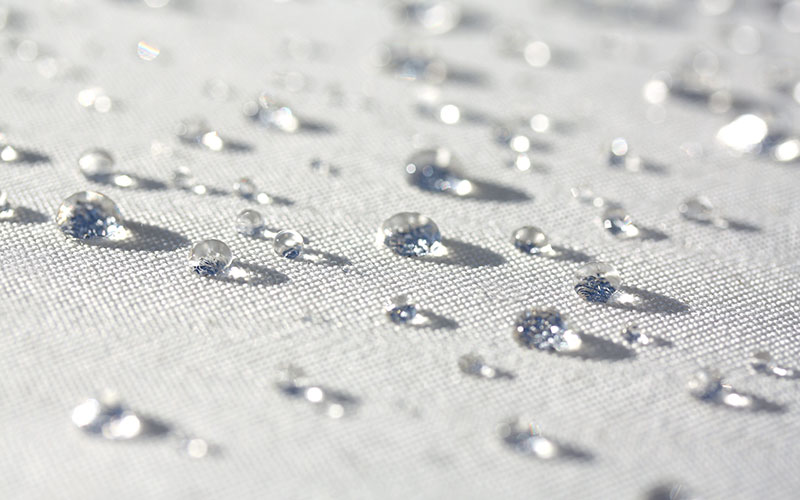 Water droplets on fabric