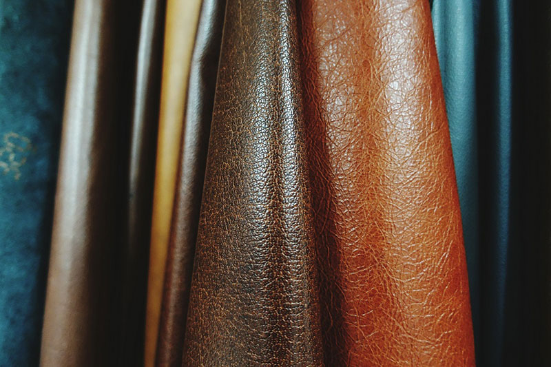 Leather in different shades of brown